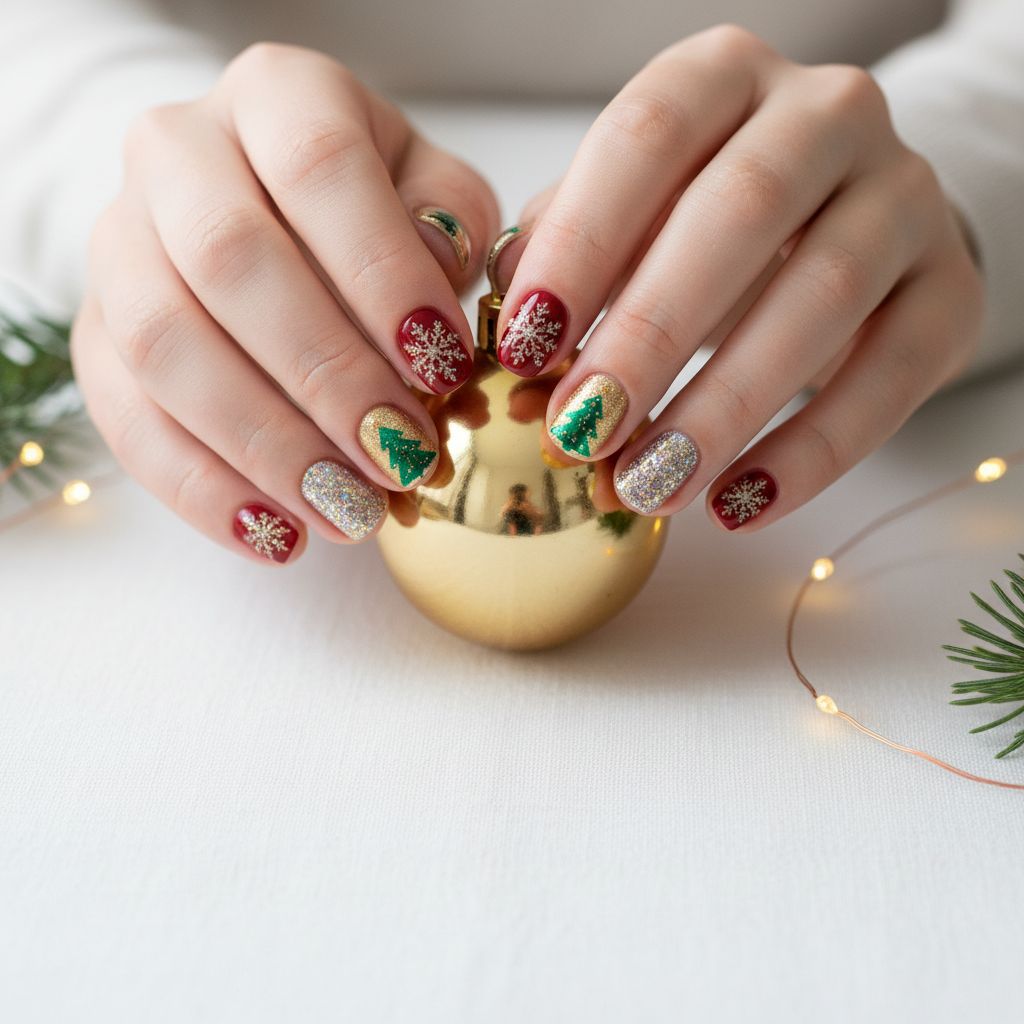 Comment Briller Pendant les Fêtes avec des Ongles Festifs et Scintillants 1